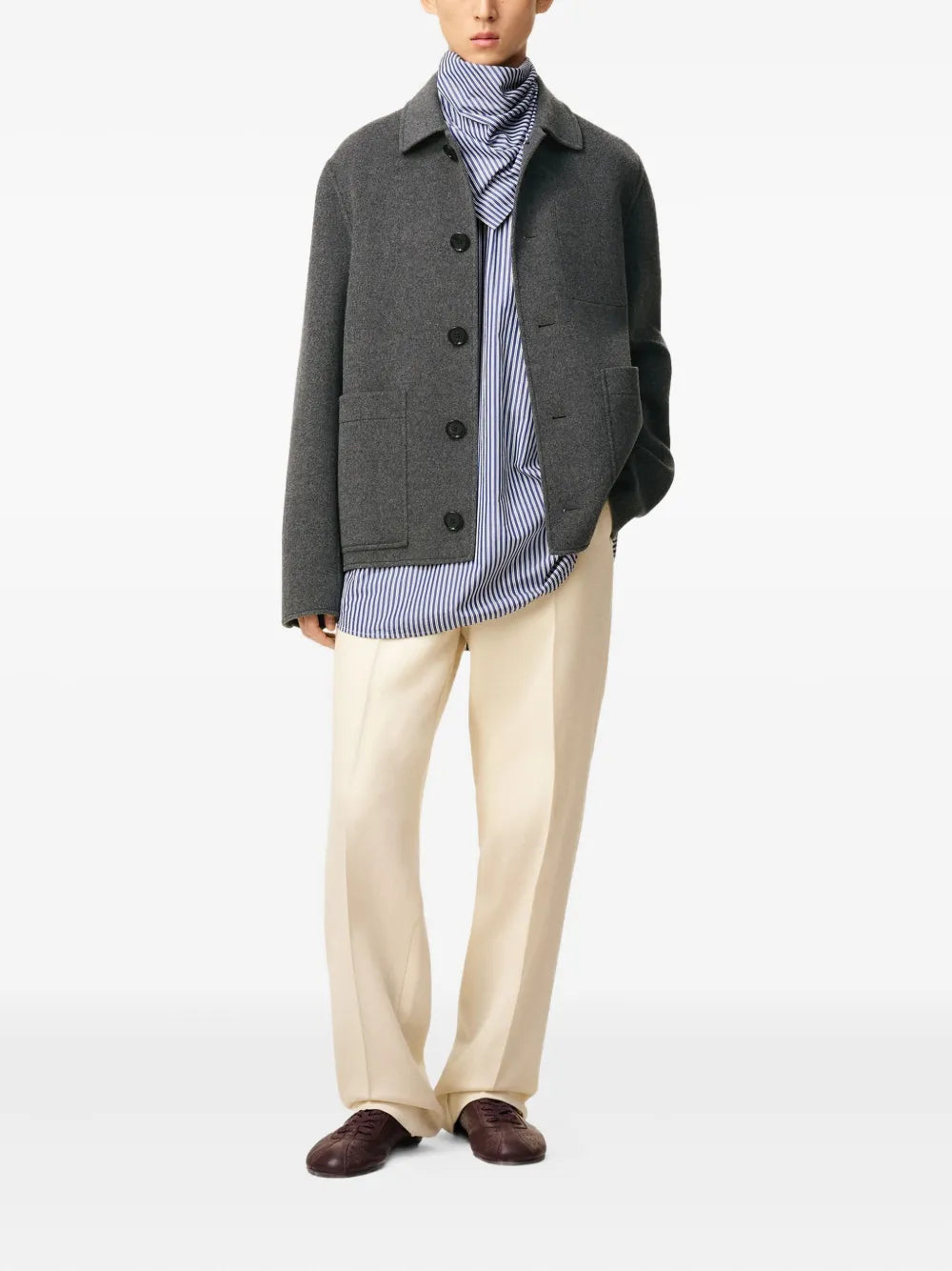 Veste Boule en Laine Grise