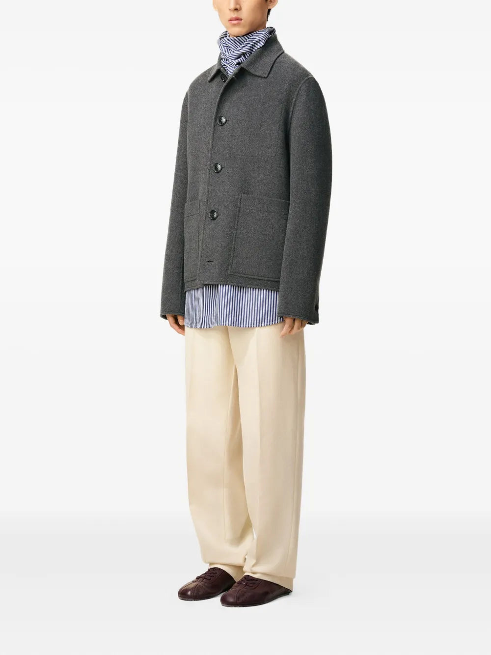 Veste Boule en Laine Grise