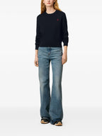Image of Ami de coeur Pull Navy Blue by Ami PARIS for Women - Season Autumn-Winter 2025 - Back View