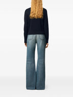 Image of Ami de coeur Pull Navy Blue by Ami PARIS for Women - Season Autumn-Winter 2025 - Detail View 6