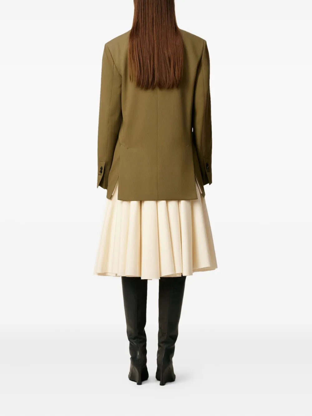 Blazer Kaki a Due Bottoni