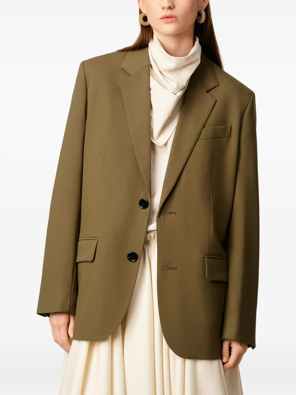 Blazer Kaki a Due Bottoni