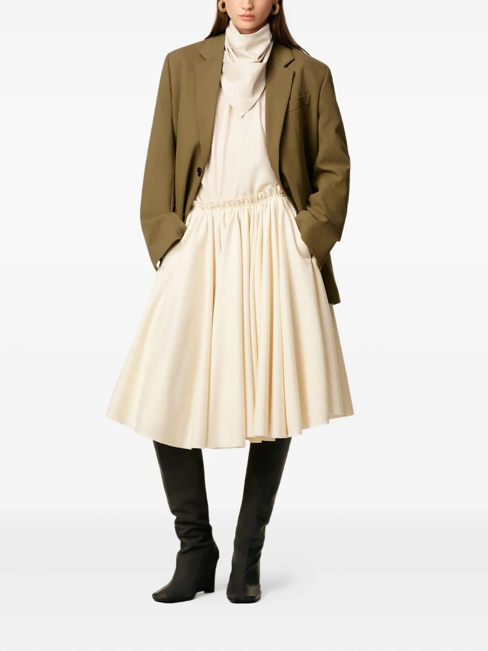 Blazer Kaki a Due Bottoni