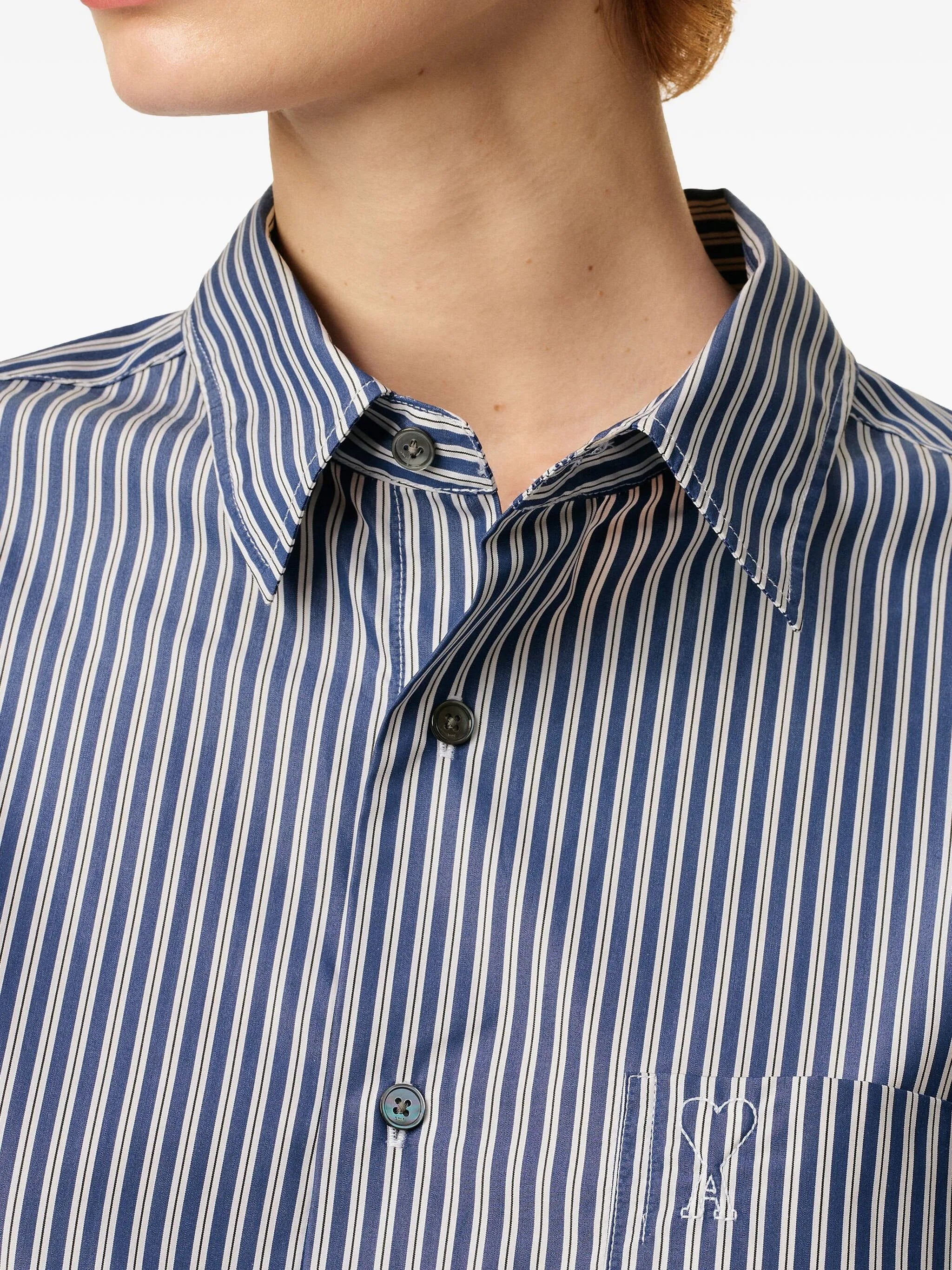 Image of Striped Shirt by Ami PARIS for Unisex - Season Autumn-Winter 2025 - Model view 5