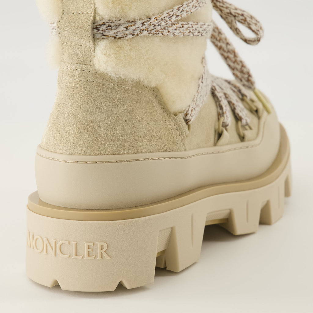 peak beige shearling boots moncler women 15618305720700