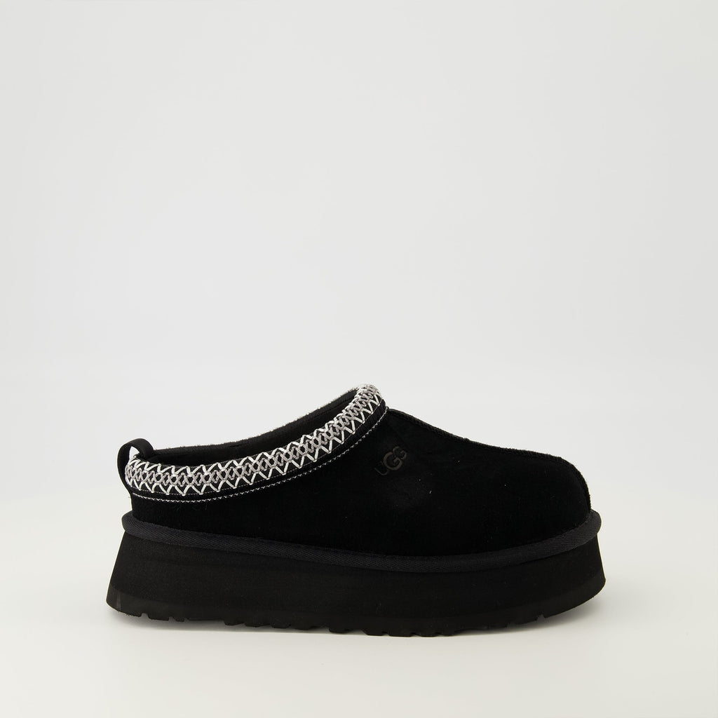 Tazz II mules, UGG white suede mules, comfortable slip-on shoes, rubber outsole mules, women's footwear