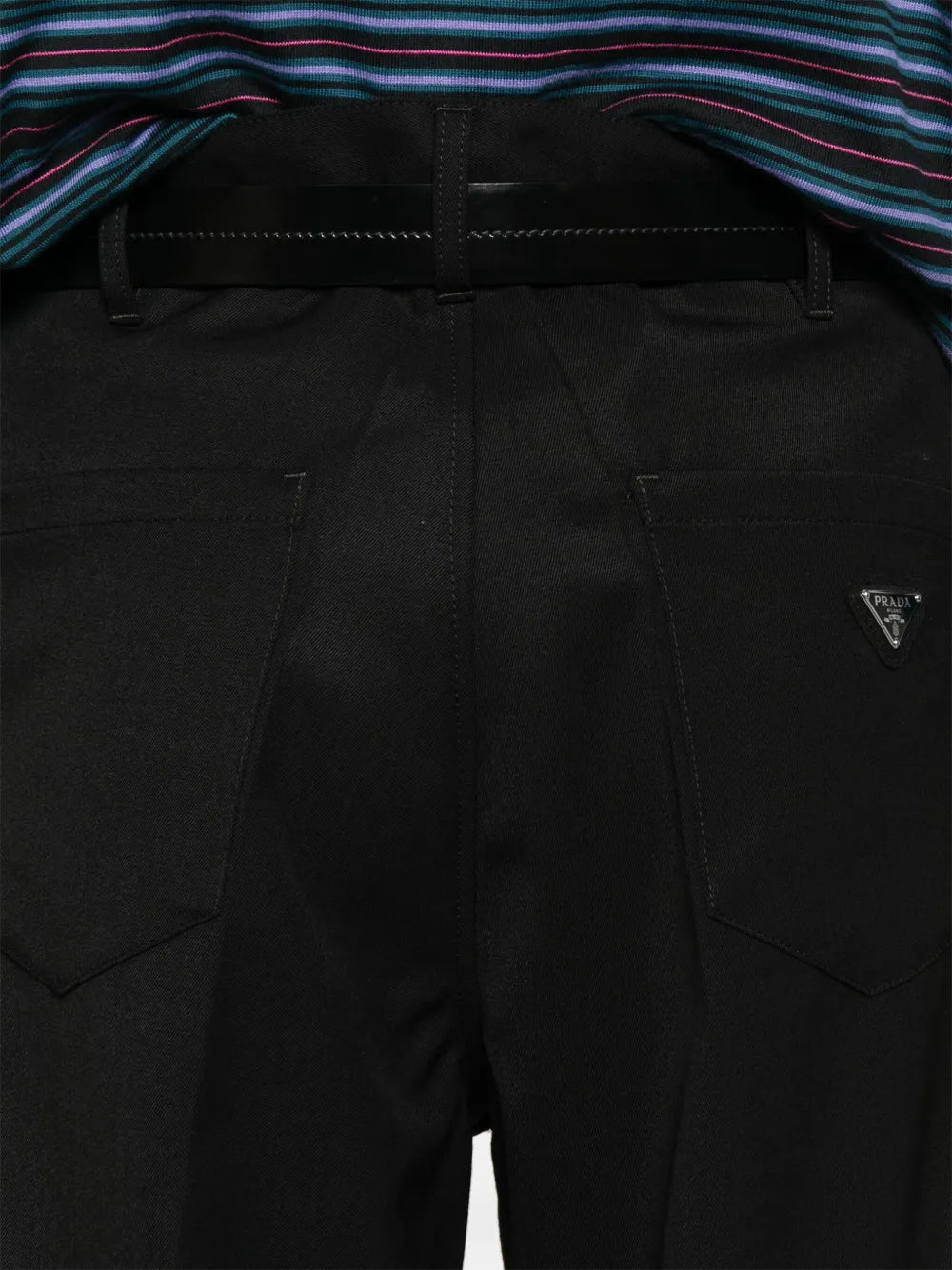 Pantalones de lana negra de Prada