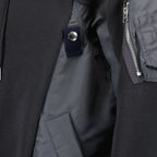 Zip-Up Nylon and Terry Sweatshirt