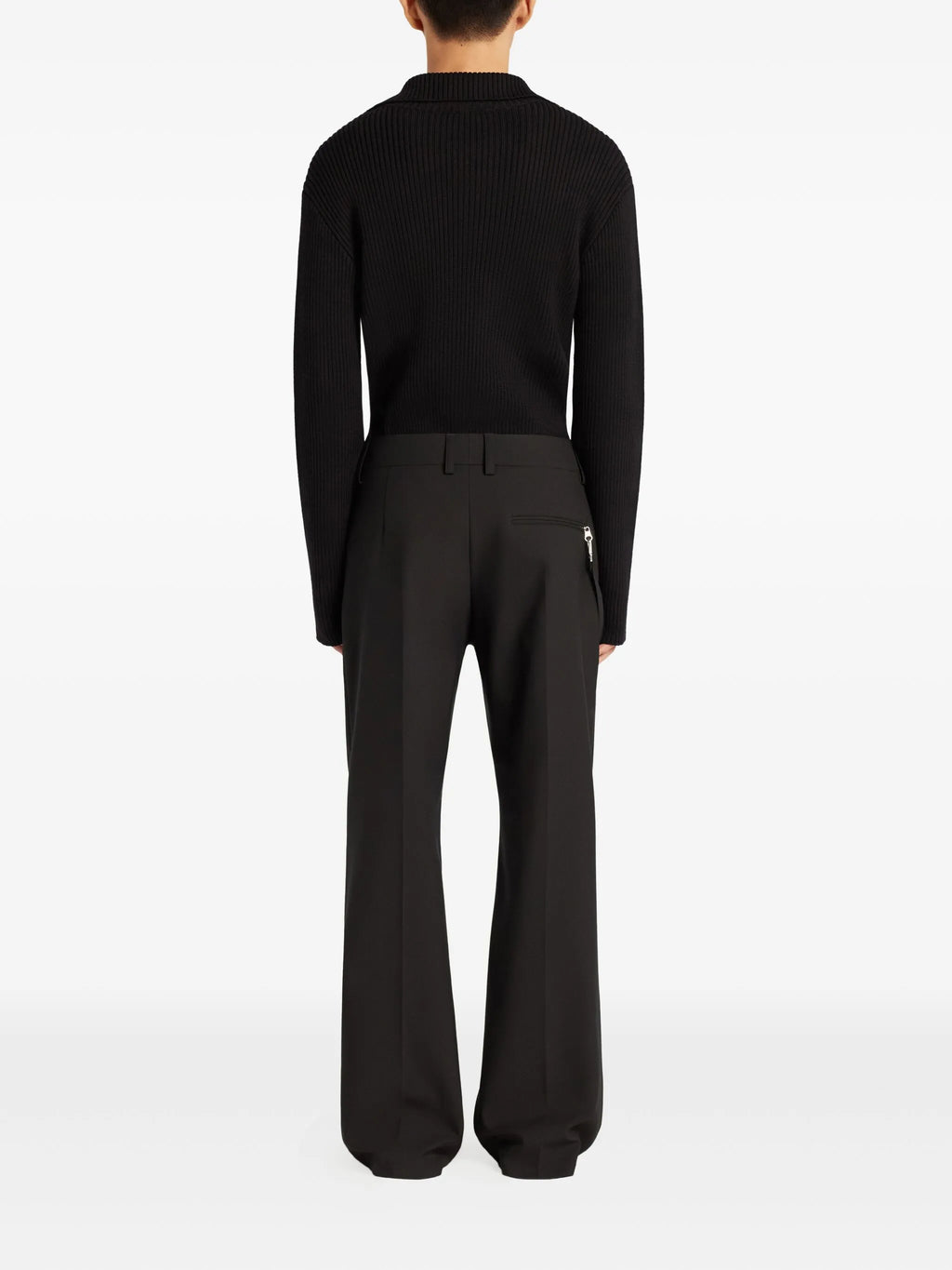 Image of Black Wool Polo by Courrèges for Men - Season Autumn-Winter 2025 - Model view 3