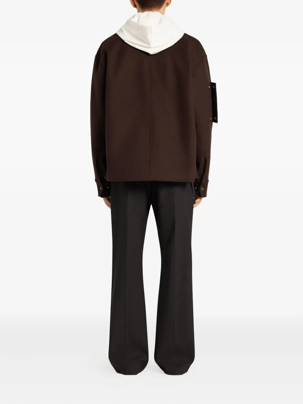 갈색 울 오버셔츠