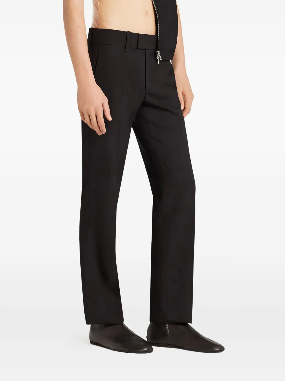 black wool trousers, Courrèges pants, Fall-Winter collection, men's fashion, straight cut trousers