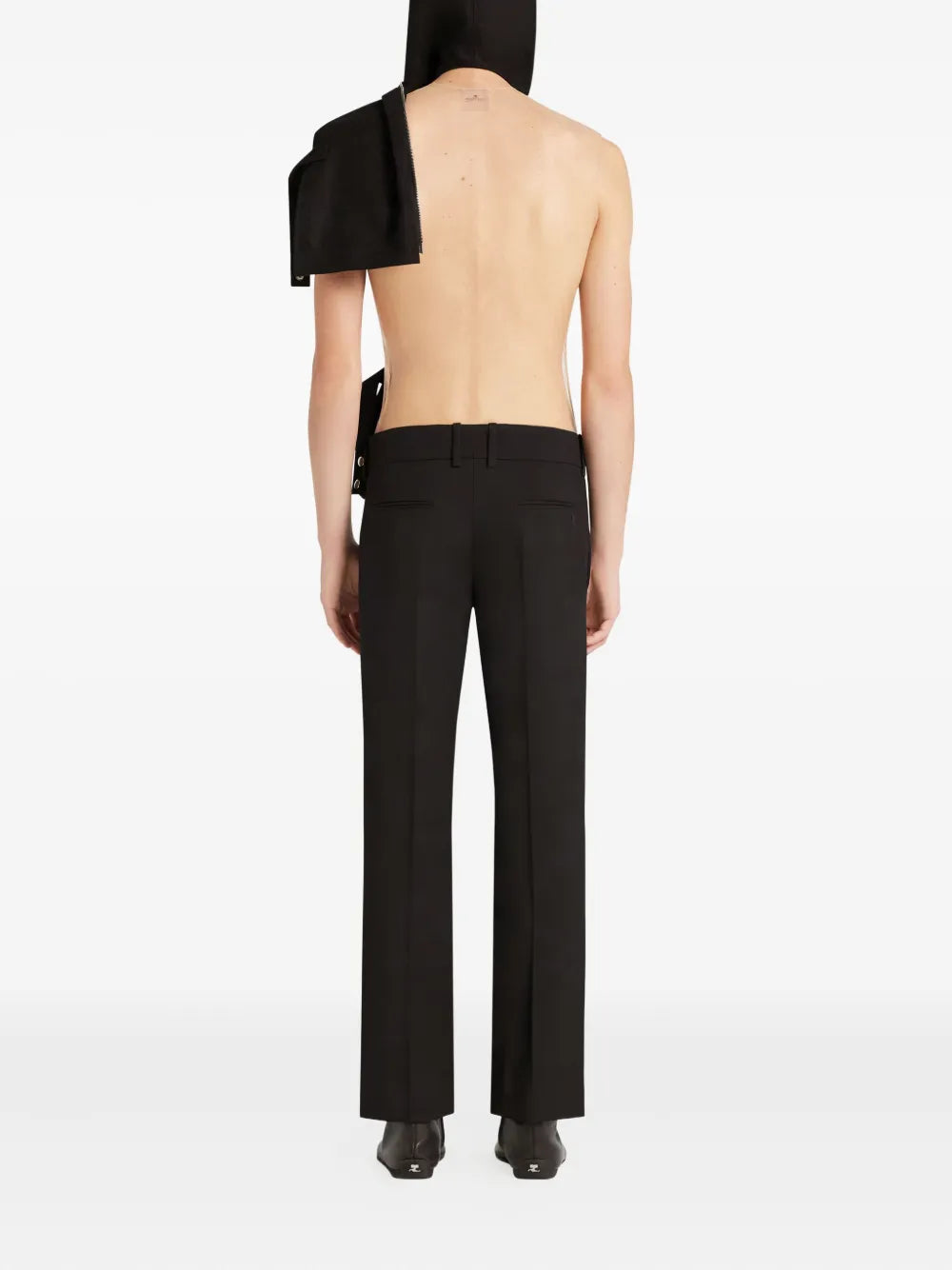black wool trousers, Courrèges pants, Fall-Winter collection, men's fashion, straight cut trousers