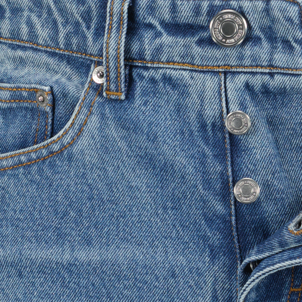 Image of Denim Straight Jeans by Ami PARIS for Men - Season Spring-Summer 2025 - Detail View 8