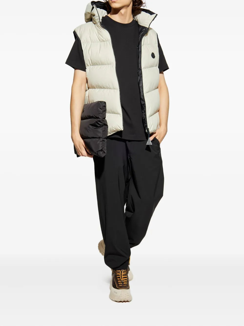 Image of Black Logo T-Shirt by Moncler for Men - Season Autumn-Winter 2025 - Back View