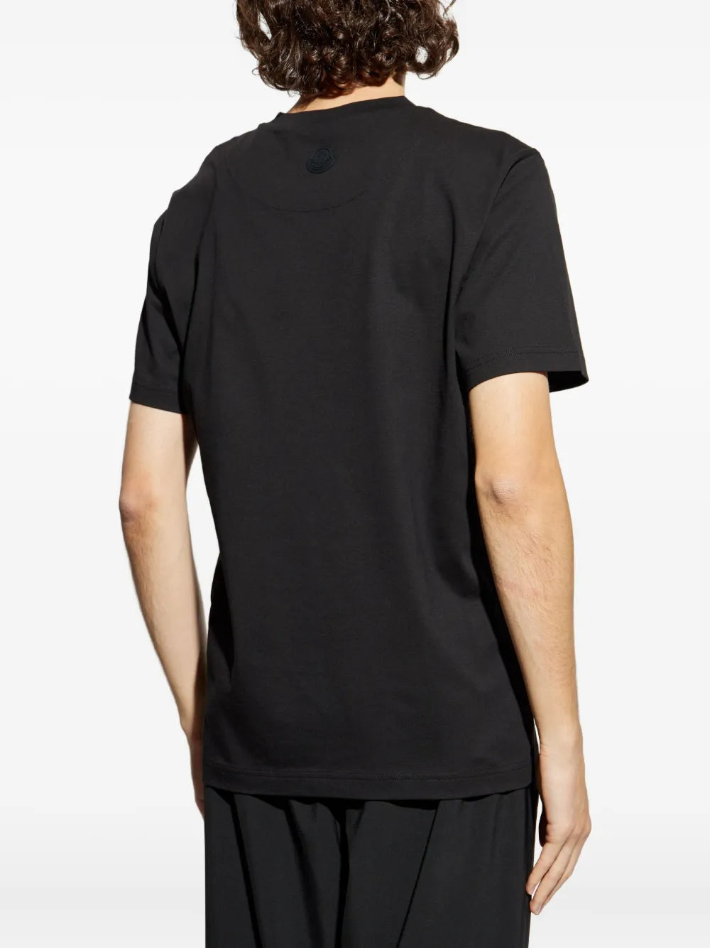 Image of Black Logo T-Shirt by Moncler for Men - Season Autumn-Winter 2025 - Detail View 6