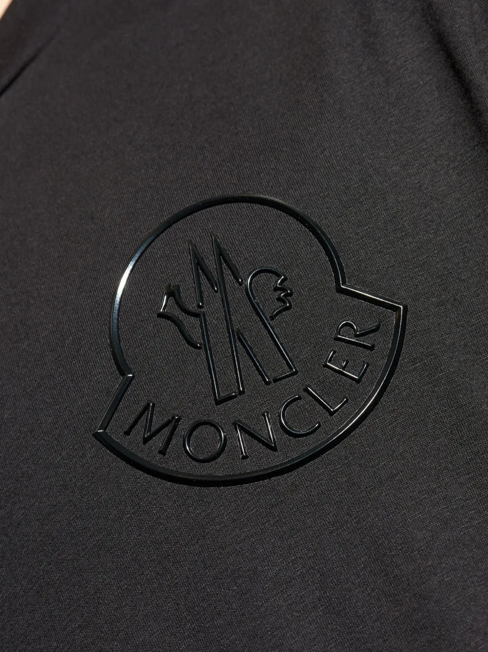 Image of Black Logo T-Shirt by Moncler for Men - Season Autumn-Winter 2025 - Detail View 7