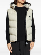 Image of Guersac Beige Down Vest by Moncler for Men - Season Autumn-Winter 2025 - Detail View 1
