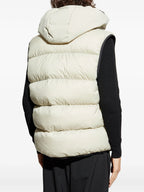 Image of Guersac Beige Down Vest by Moncler for Men - Season Autumn-Winter 2025 - Detail View 6