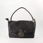 Fendi Mamma Baguette, luxury handbag, nappa leather bag, suede interior, designer accessories