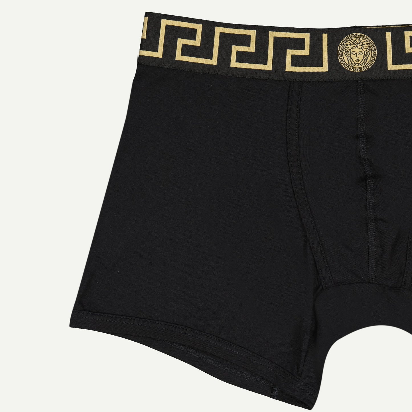 Medusa Greca, Long Boxer, Black Boxer, Cotton Elastane, Stylish Men's Underwear