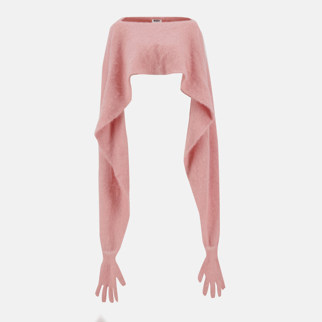 Moschino scarf, pink gloves scarf, women's accessories, Autumn-Winter collection, fashion scarf