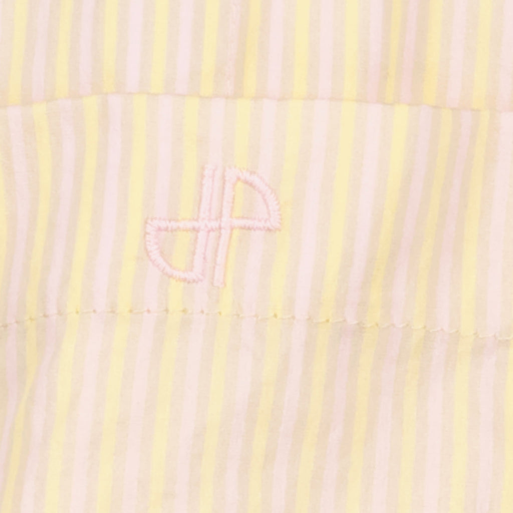 Shorts Striés en Soie Beige