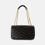 Image de Loulou Medium Noir par Saint Laurent pour femmes - Saison Automne-Hiver 2025 - Vue arrière