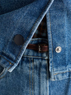 Image of Blue Denim Short Shirt by Prada for Women - Season Autumn-Winter 2025 - Detail View 7