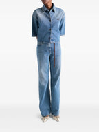 Image of Blue Denim Short Shirt by Prada for Women - Season Autumn-Winter 2025 - Back View