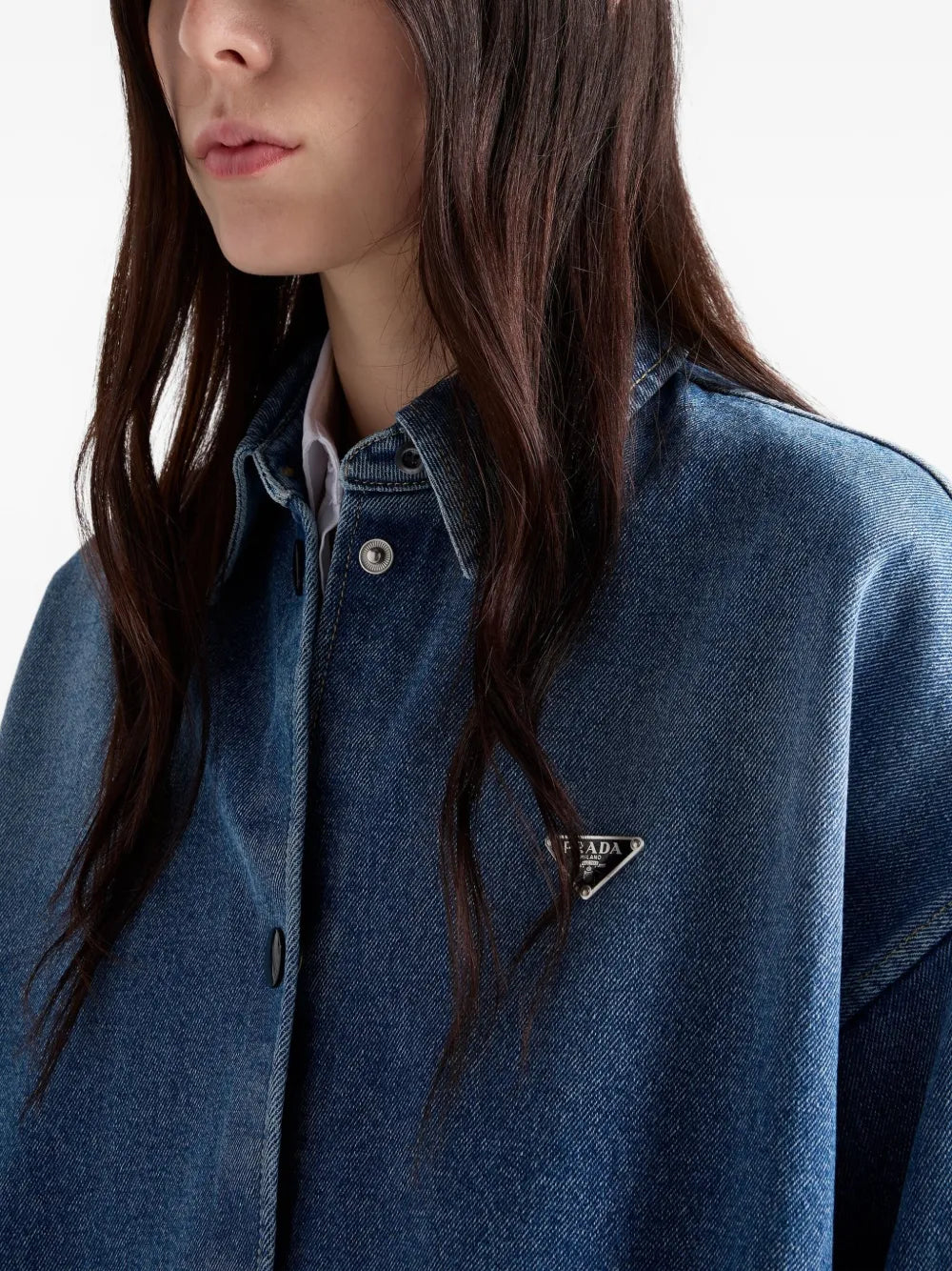 PRADA - | プラダ 24aw グラデーションデニムシャツ インディゴ ブルー