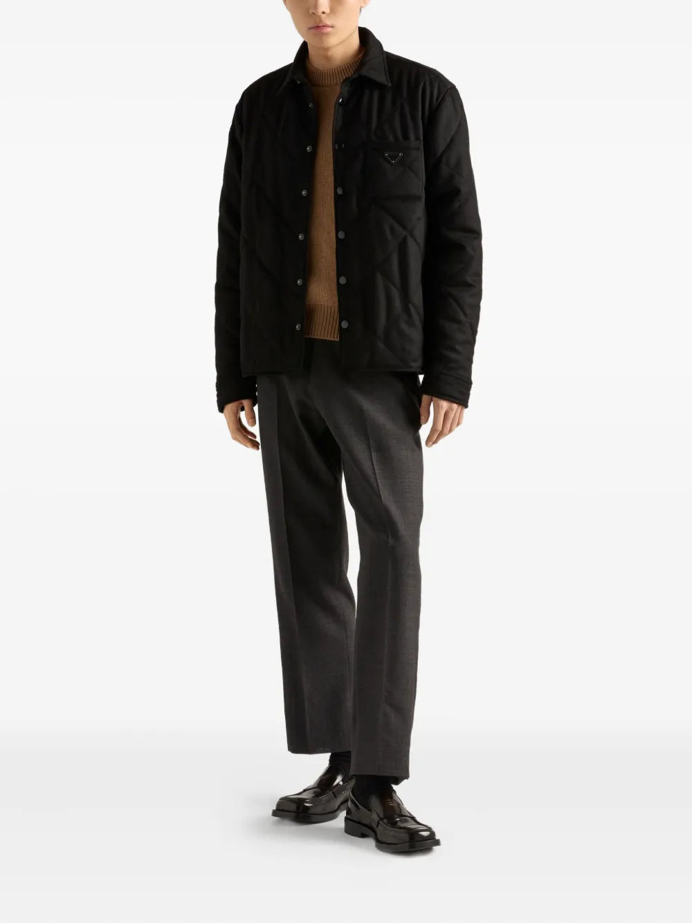 PRADA ブラック キルティング ジャケット Prada Re-Nylon キルティング ジャケット | ブラック | FARFETCH JP