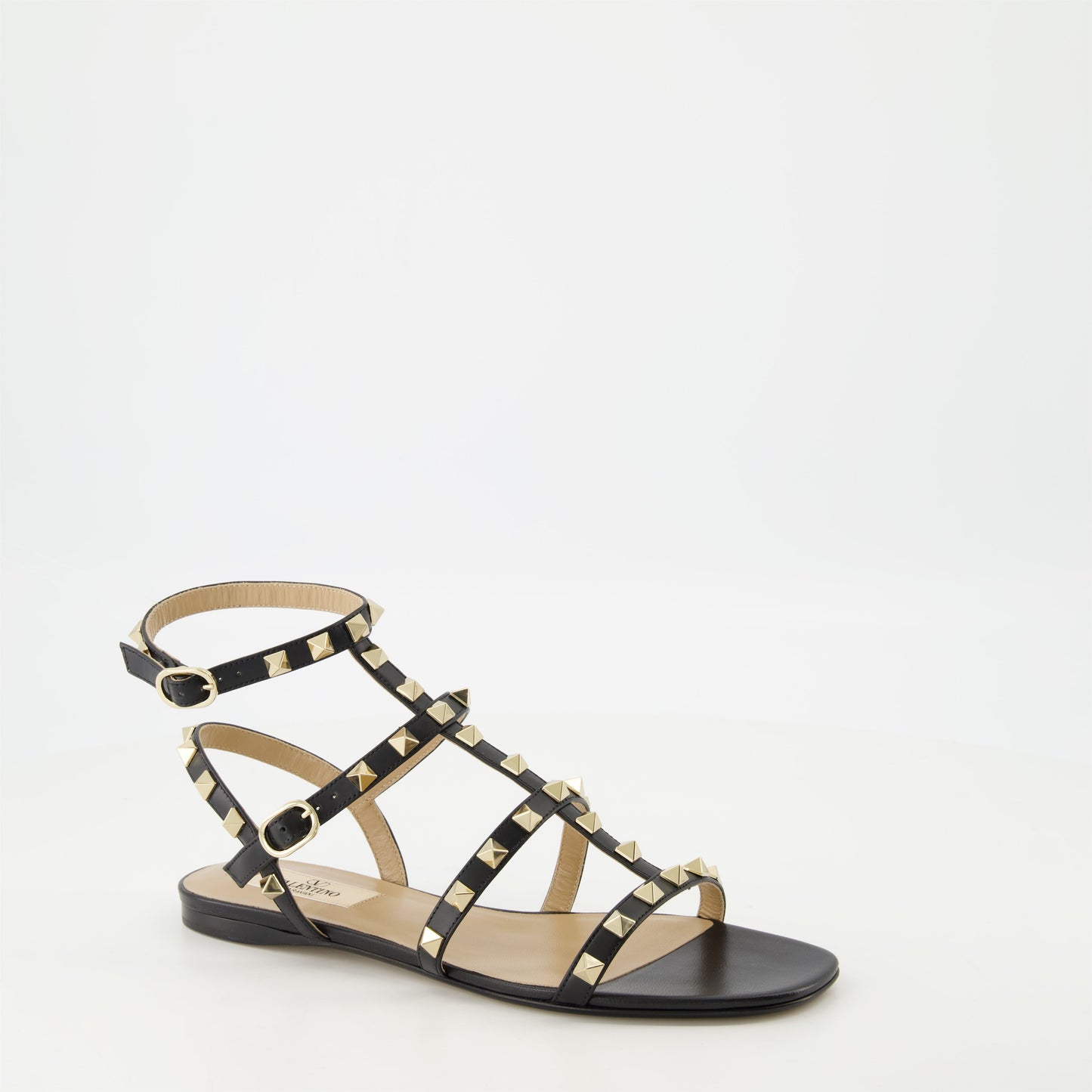 Black Leather Sandals, Rockstud Sandals, Valentino Garavani, Designer Sandals, Luxury Accessories