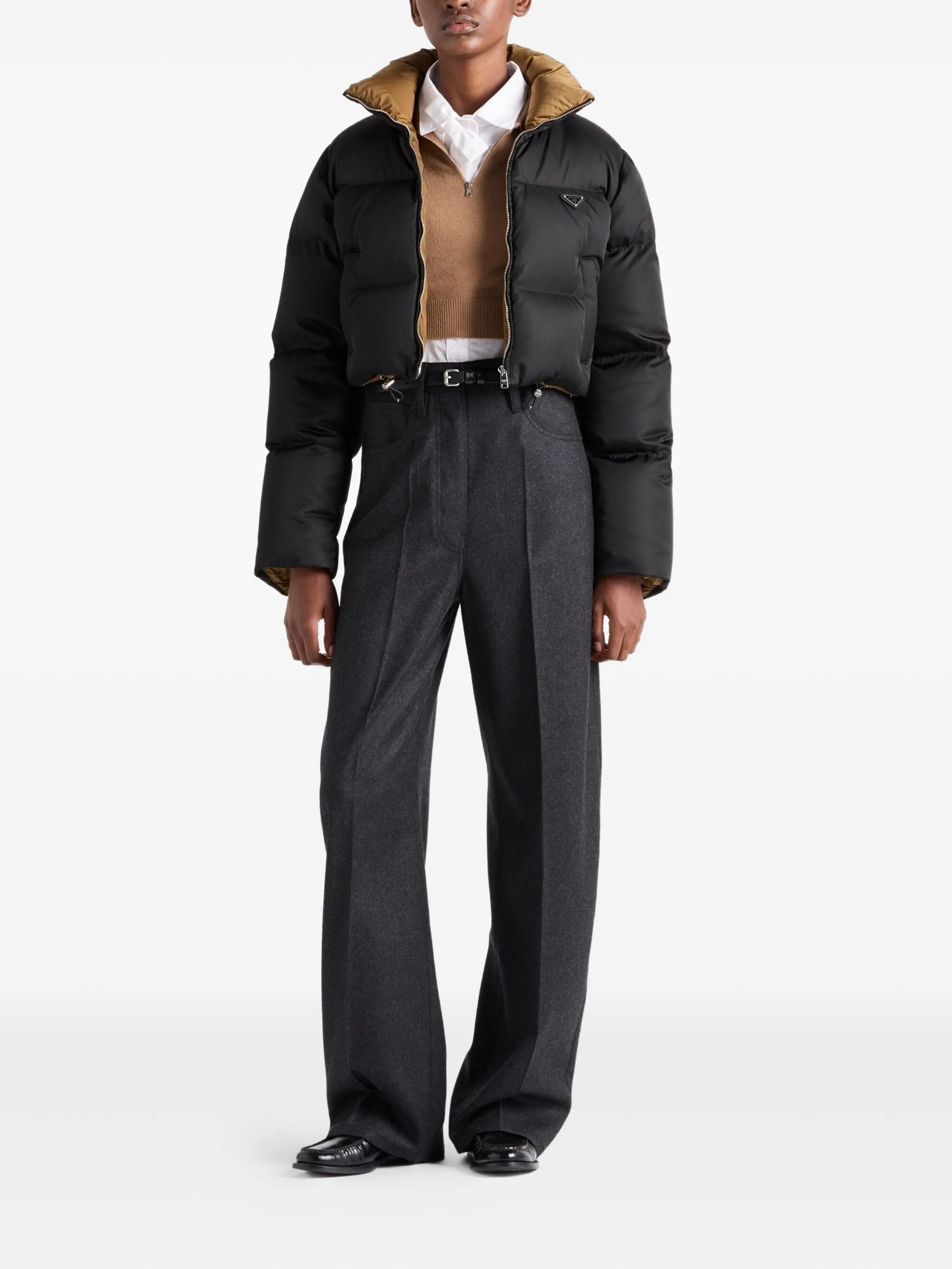 Image of Re-Nylon Down Jacket by Prada for Women - Season Autumn-Winter 2025 - Model view 1