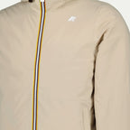 Image of Reversible Beige-Orange Puffer Jacket by K-Way for Men - Season Autumn-Winter 2024 - Detail View 1