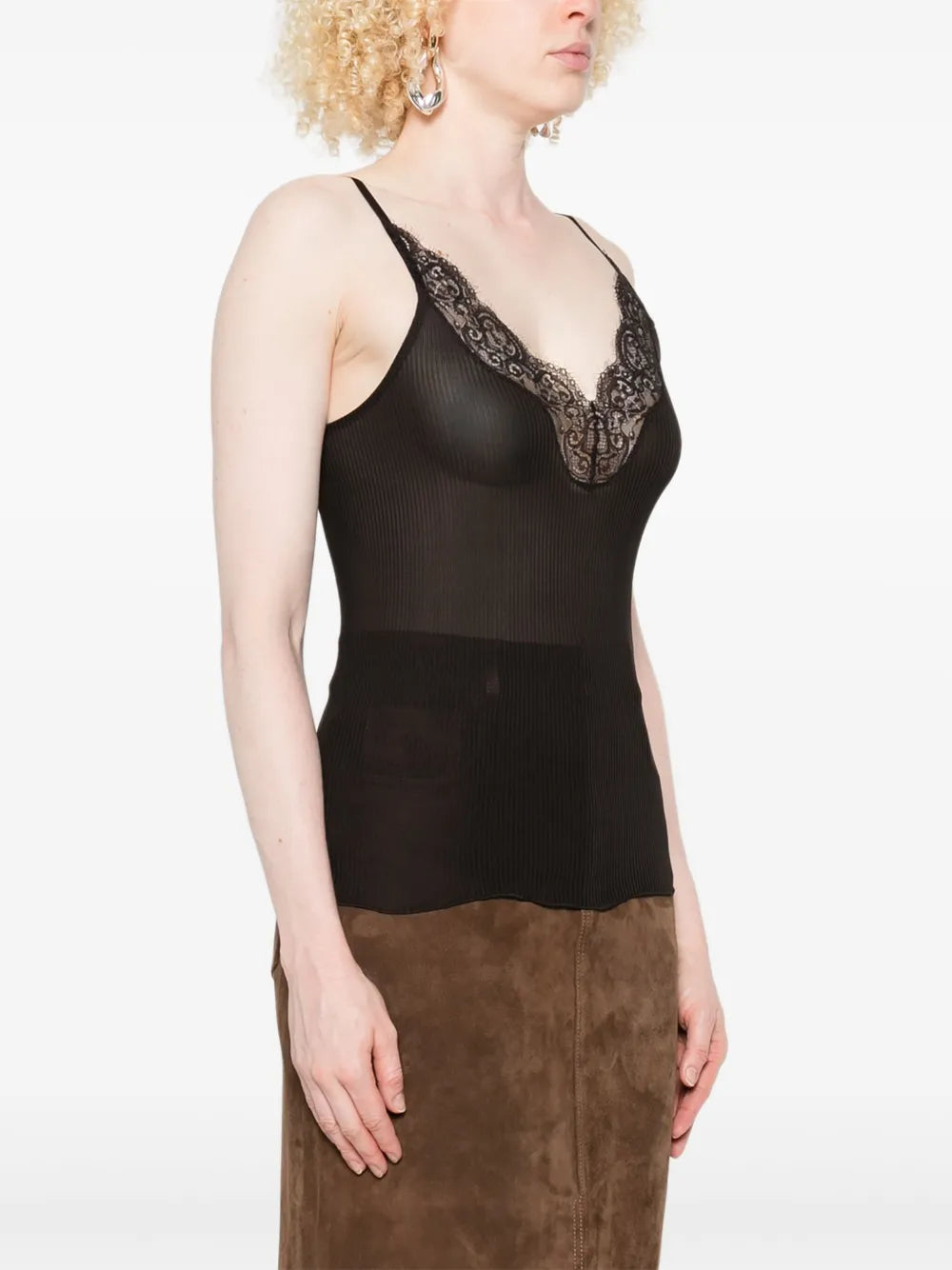 Silk Black Tank Top - Saint Laurent | WE IN STYLE
