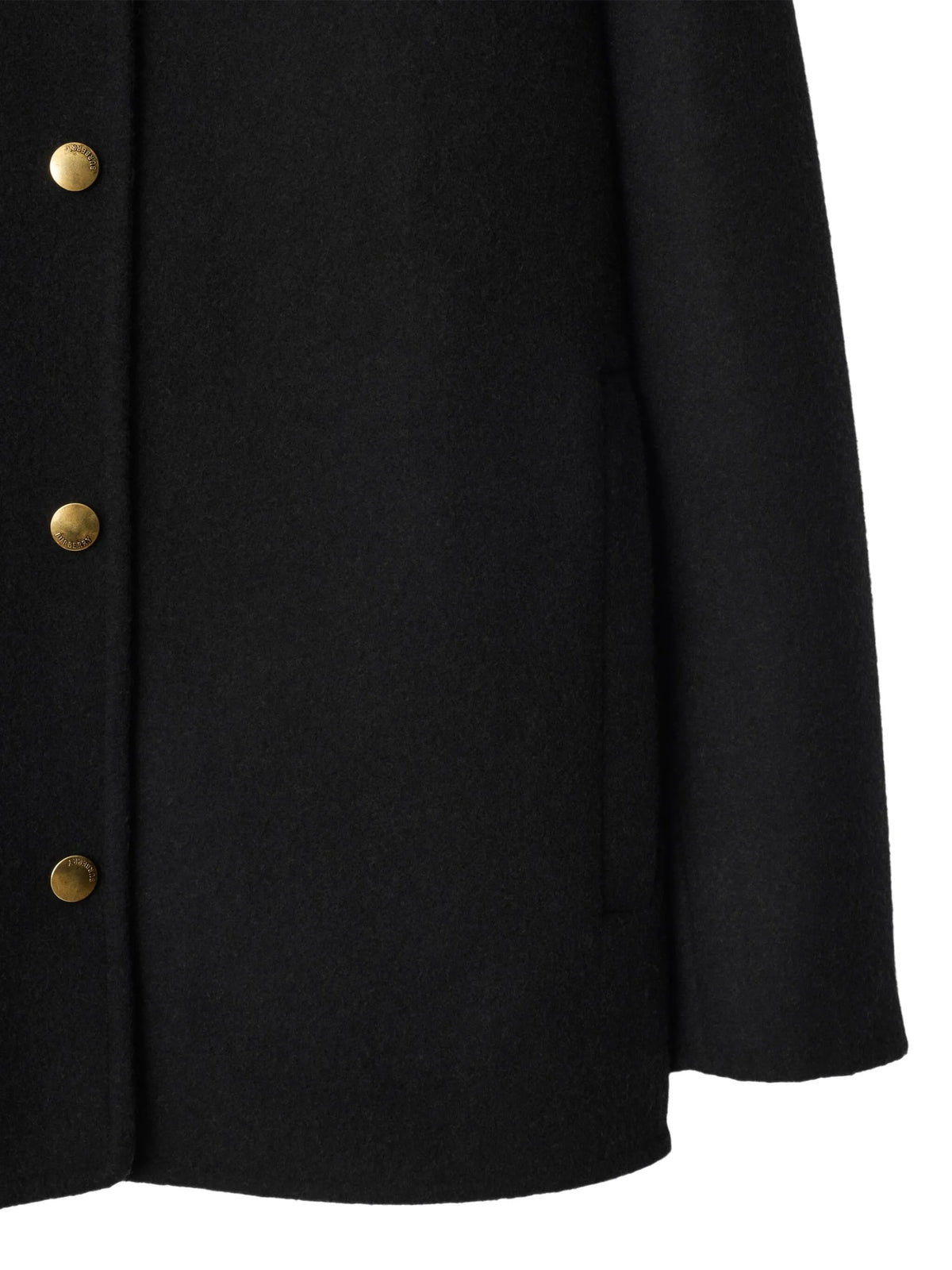 Image of Gray Wool Jacket by Burberry for Women - Season Autumn-Winter 2025 - Model View 2