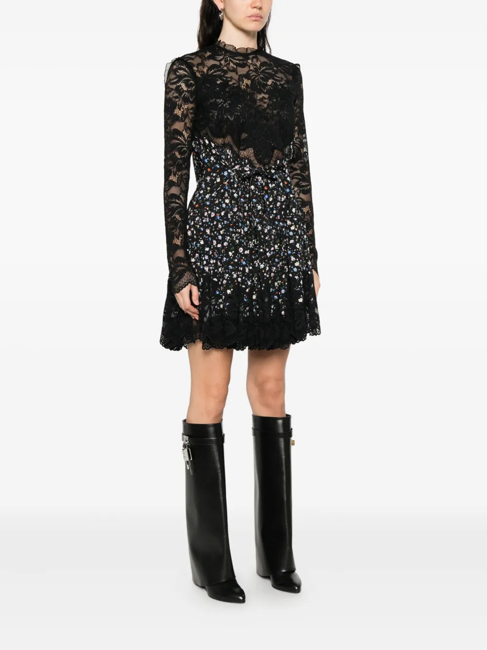 black floral lace dress Rabanne Floral Lace Dress Black