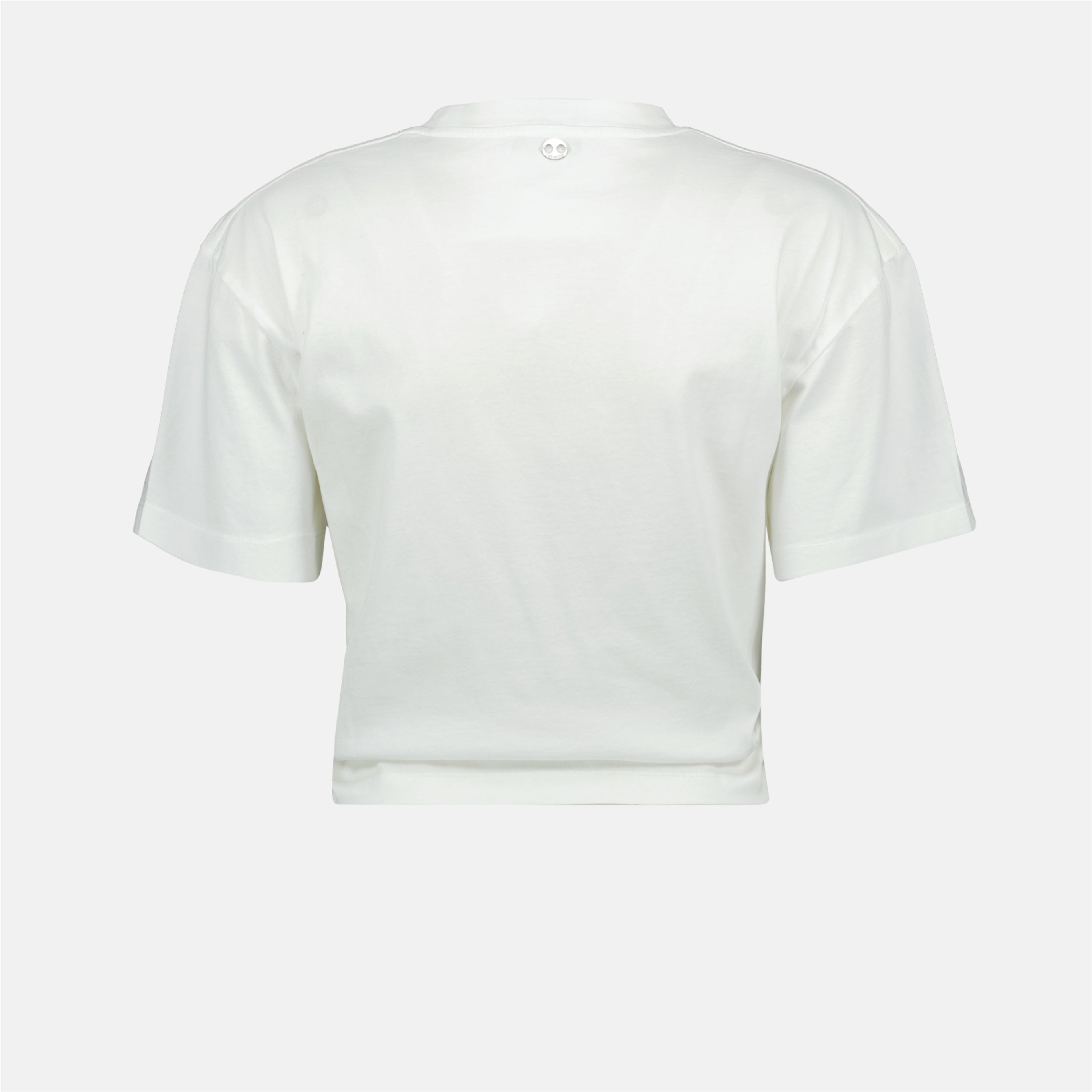 white t-shirt, horse print, Rabanne, cotton t-shirt, Spring-Summer 2025