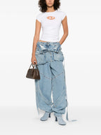 Image of White Cotton T-Shirt T-Angie by Diesel for Women - Season Autumn-Winter 2024 - Model view 1