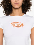 Image of White Cotton T-Shirt T-Angie by Diesel for Women - Season Autumn-Winter 2024 - Model view 4