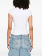 Image of White Cotton T-Shirt T-Angie by Diesel for Women - Season Autumn-Winter 2024 - Model view 3