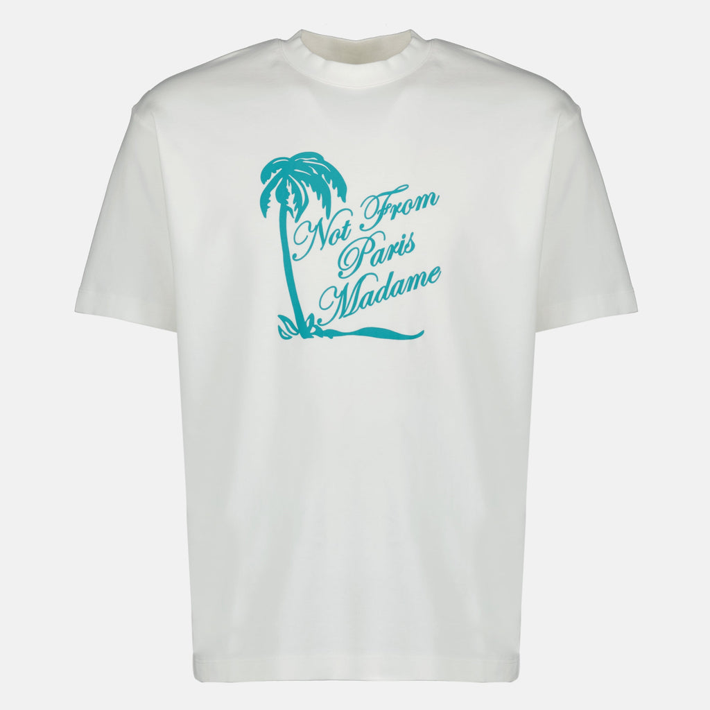 T-shirt Slogan Palmier Blanc - Drôle de Monsieur