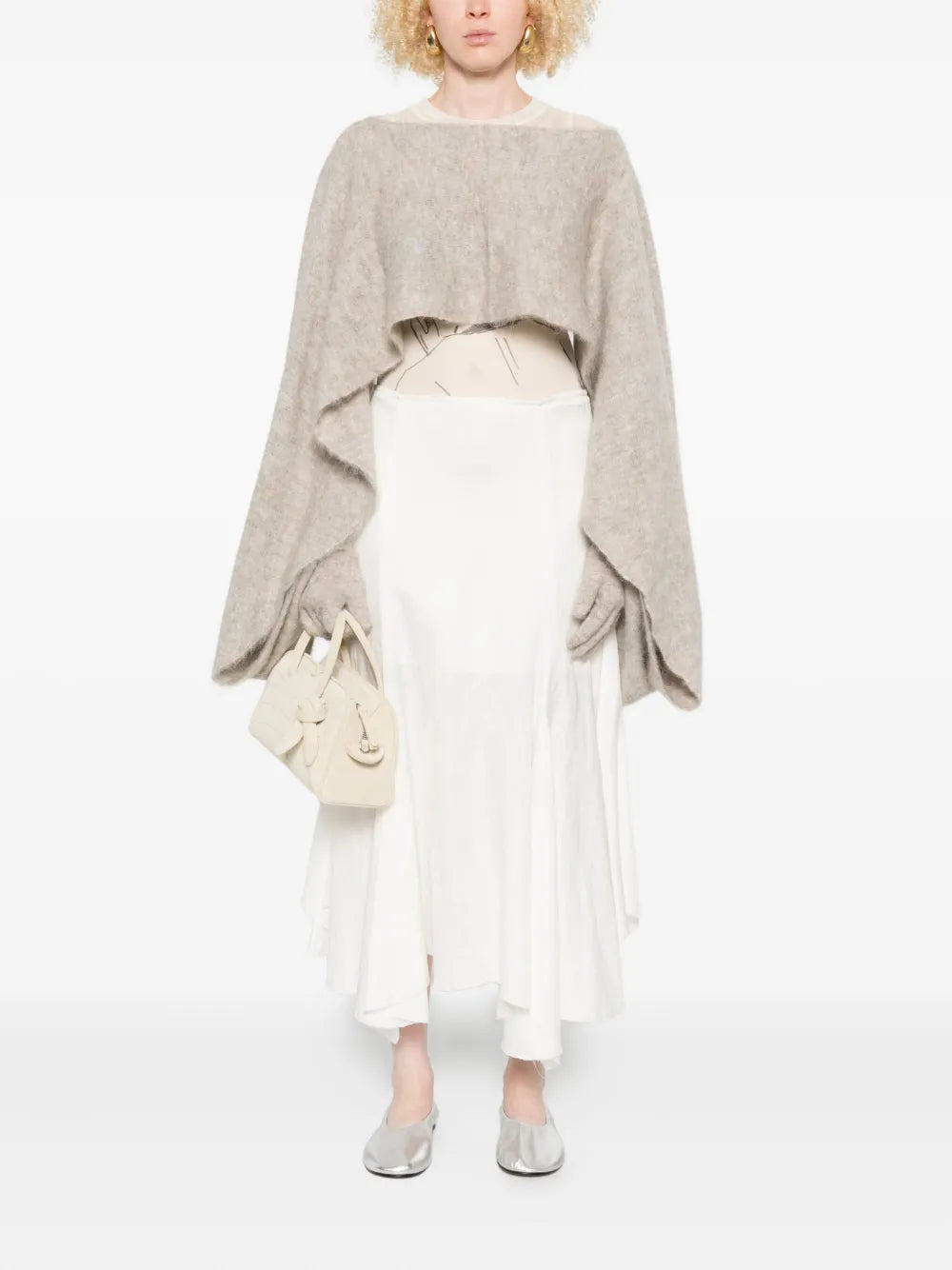 Beige Gaiter Scarf with Integrated Gloves