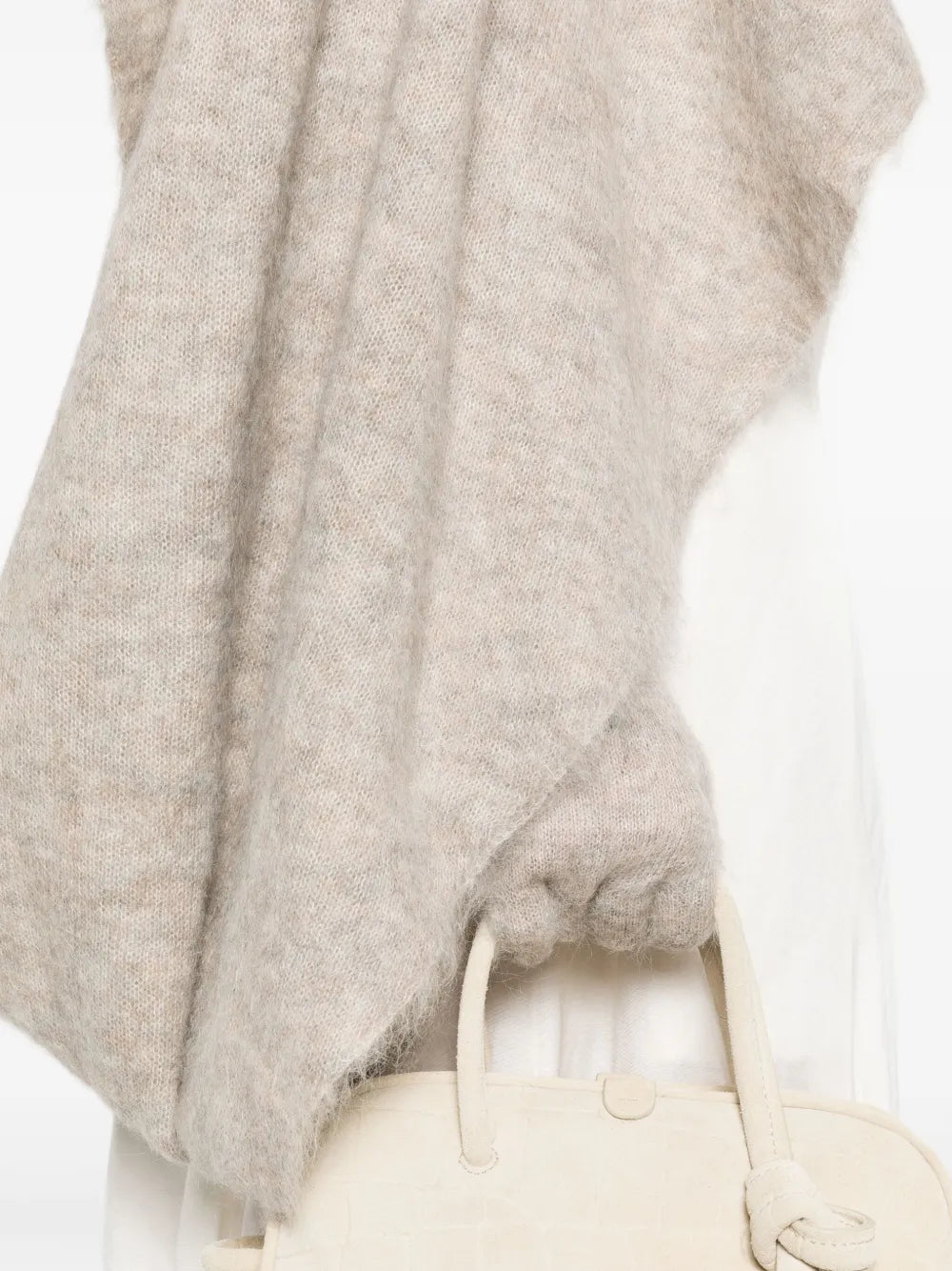 Beige Gaiter Scarf with Integrated Gloves