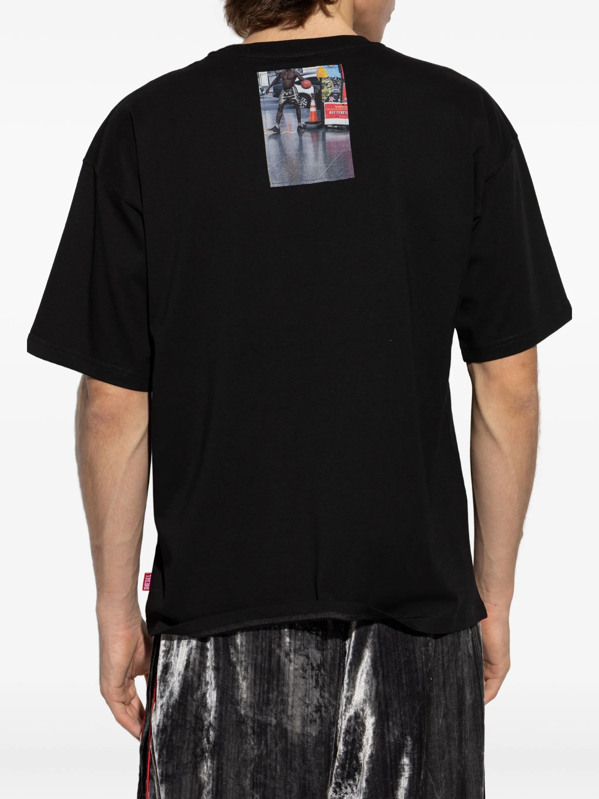 Image of T-Box-T3 Black T-Shirt by Diesel for Men - Season Autumn-Winter 2025 - Model view 3