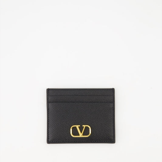 Valentino Garavani, leather card holder, VLogo, luxury accessories, high-end fashion ###