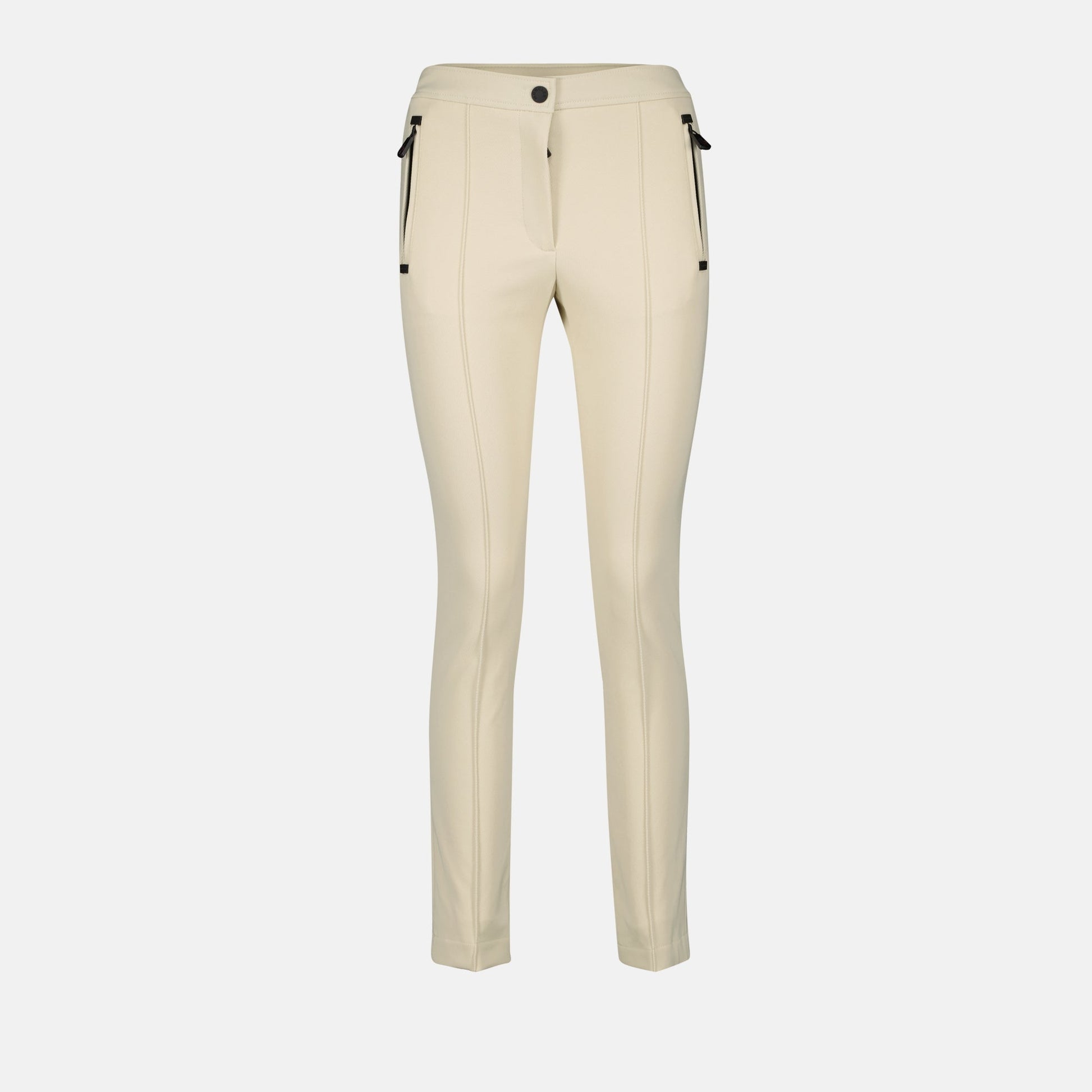 slim fit, beige ski pants, Moncler Grenoble, winter collection, nylon pants