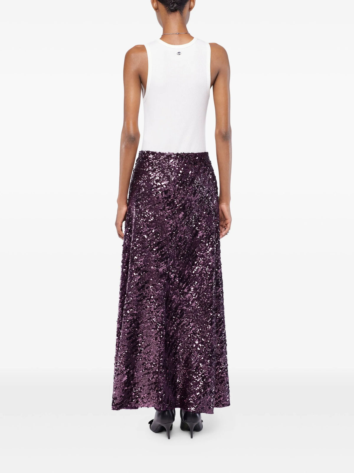 Image of White Cotton Tank Top by Rabanne for Women - Season Spring-Summer 2026 - Model View 2