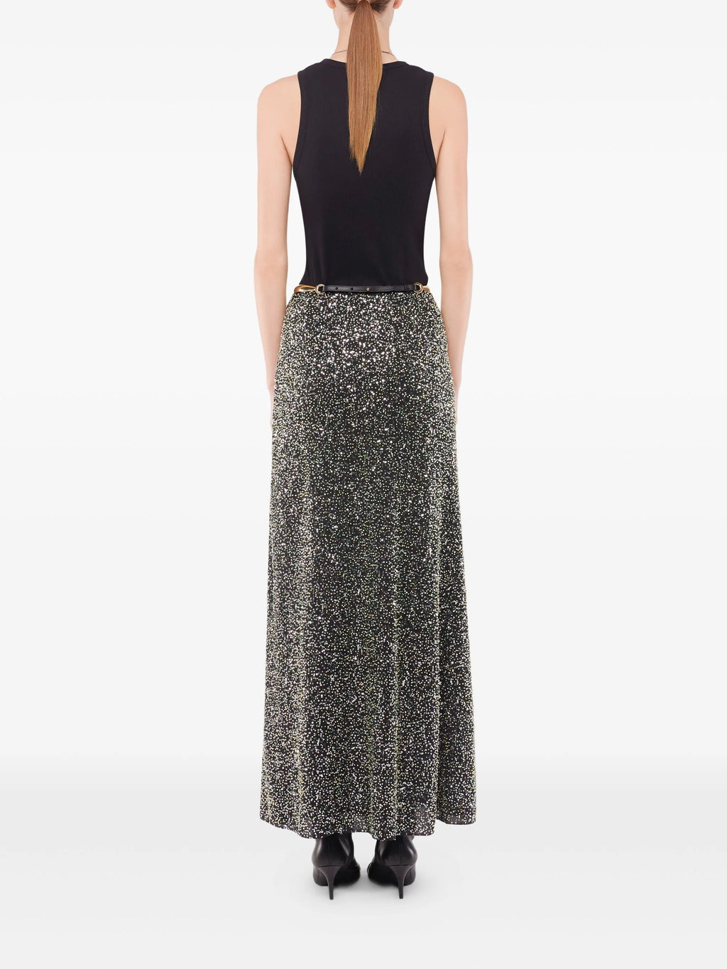 Image of Black Cotton Tank Top by Rabanne for Women - Season Spring-Summer 2026 - Model View 2