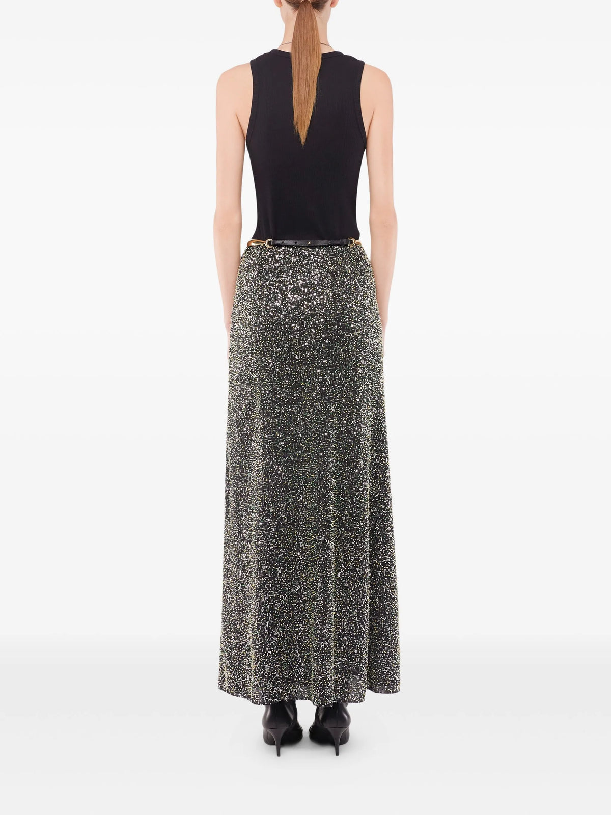 Image of Black Cotton Tank Top by Rabanne for Women - Season Spring-Summer 2026 - Model View 2